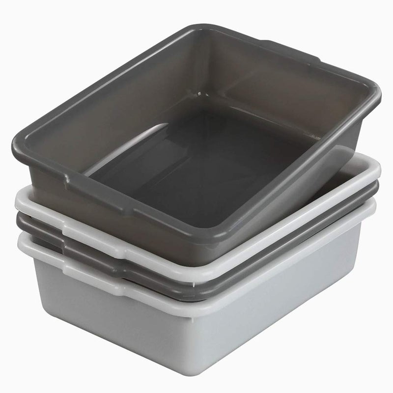 Teyyvn Plastic Bus/Utility Box, Commercial Wash Basin Tote Box, 4-Pack - Image 1